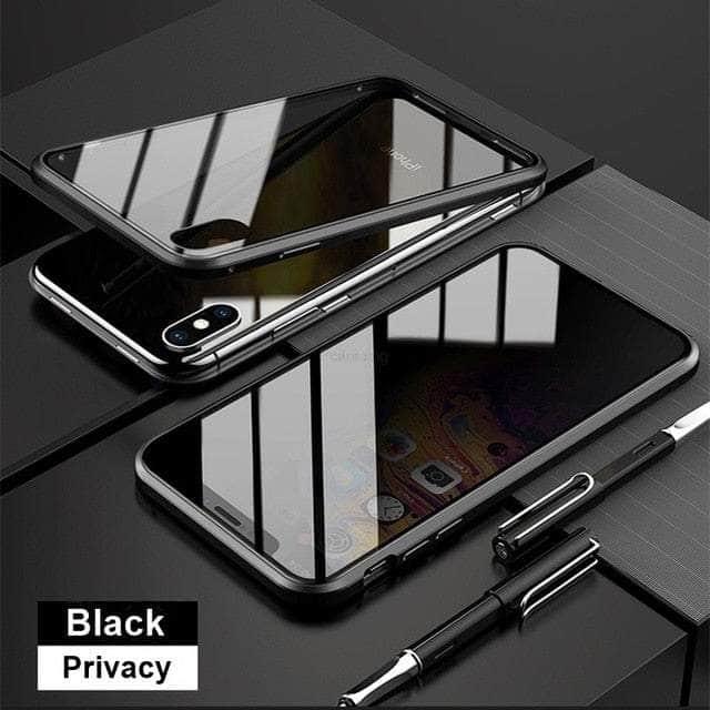 Casebuddy Black / For iphone 15 Magnetic Tempered iPhone 15 Glass Privacy Case