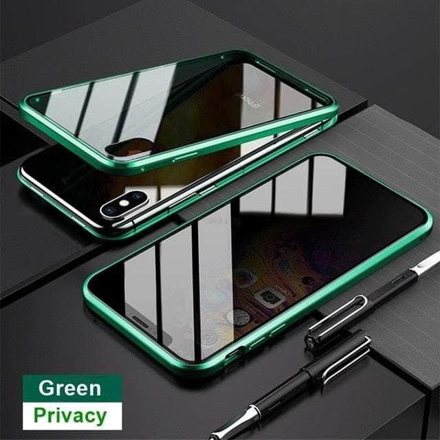 Casebuddy Green / For iphone 15 Magnetic Tempered iPhone 15 Glass Privacy Case