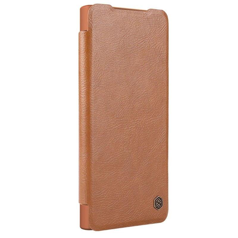 Casebuddy Qin Brown / for SM S24 NILLKIN Galaxy S24 Vegan Flip Leather Card Slot Cover