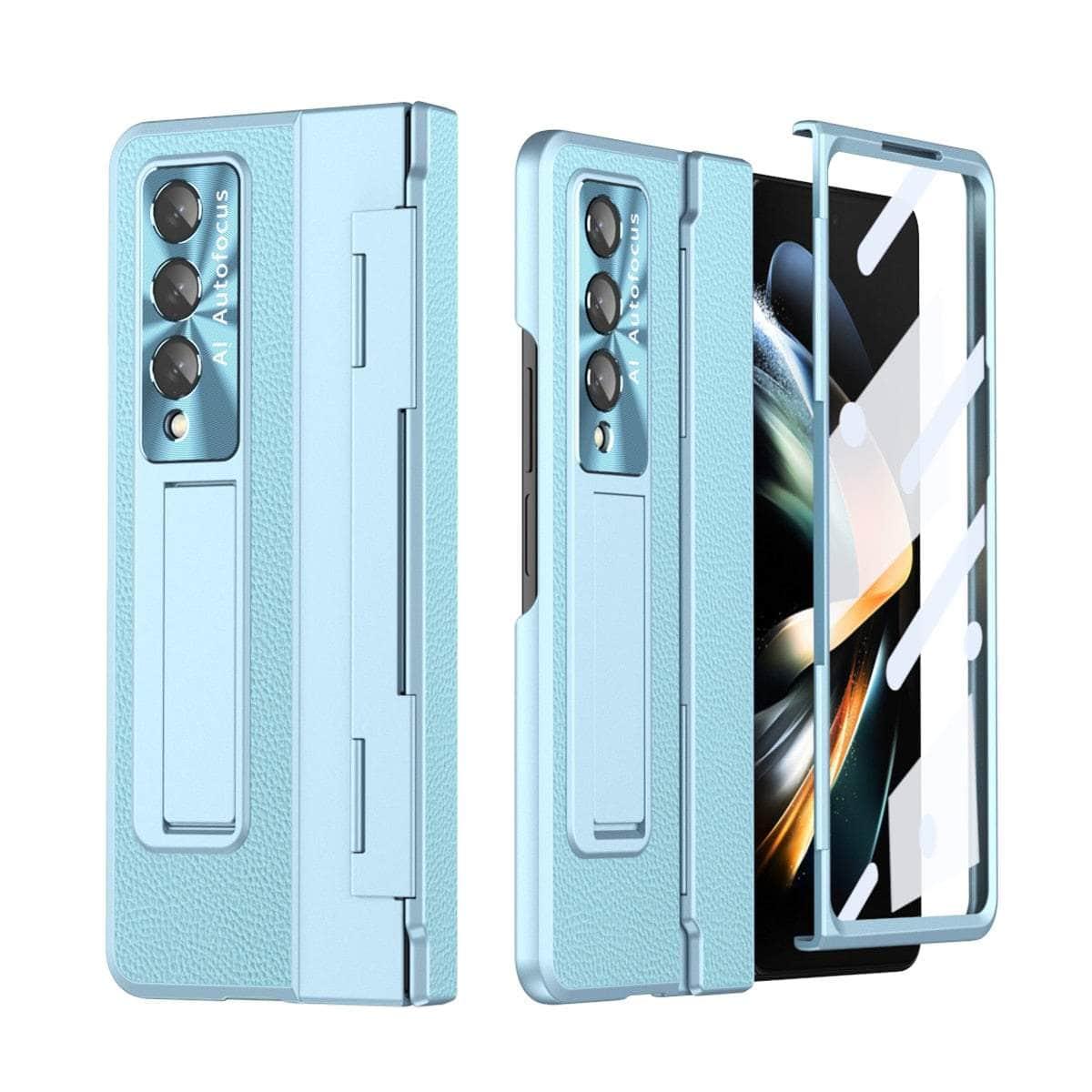 Casebuddy Blue / For Z Fold 5 2023 Plating Galaxy Z Fold 5 Glass Protection Cover