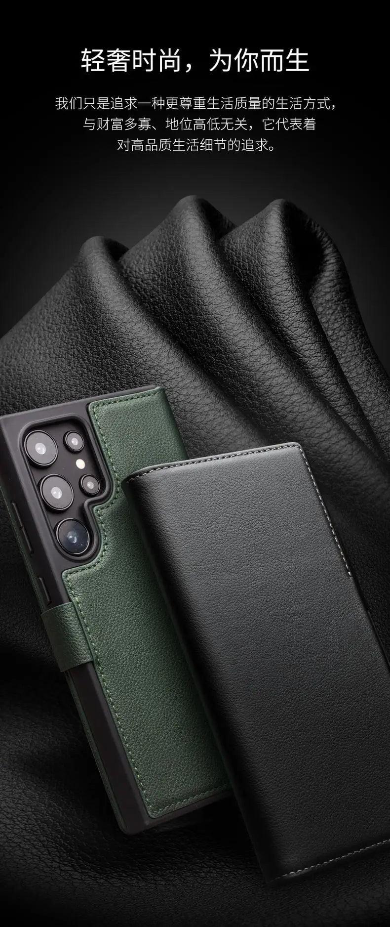 Casebuddy Qialino Galaxy S24 Plus Genuine Leather Flip Cover