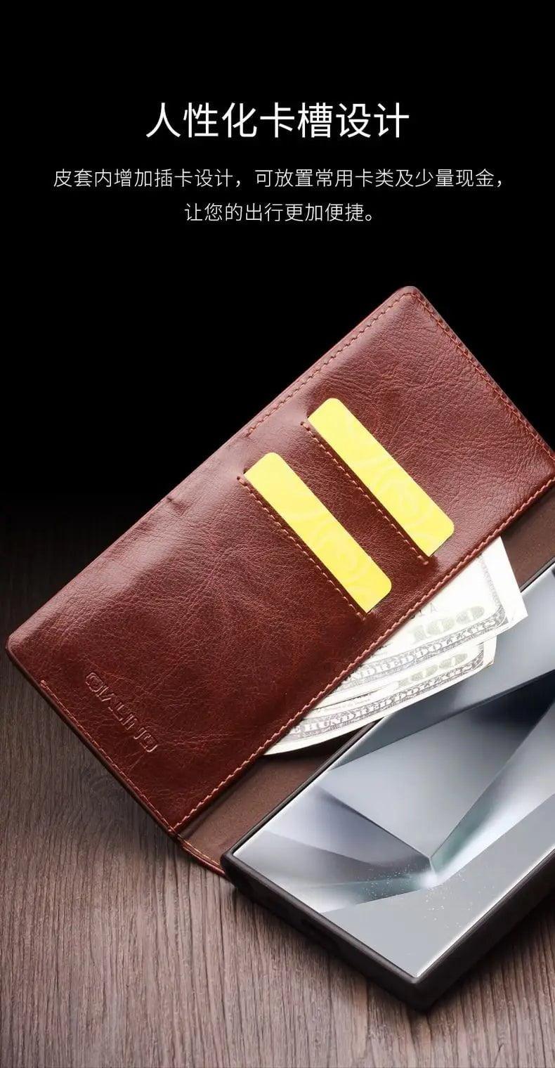 Casebuddy Qialino Galaxy S24 Plus Genuine Leather Wallet Case