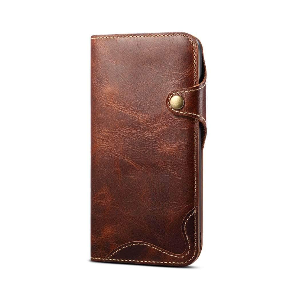 Casebuddy Auburn / For iPhone 15 Plus Real Leather iPhone 15 Plus Vintage Card Case