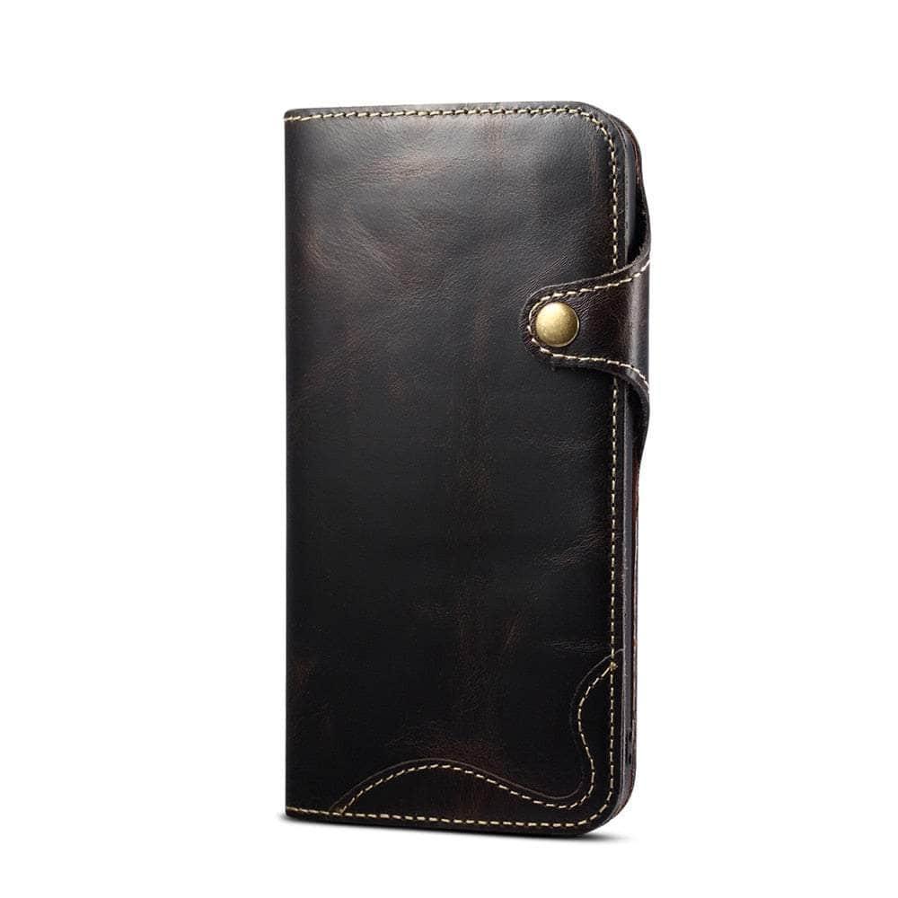 Casebuddy Real Leather iPhone 15 Pro Max Vintage Card Case