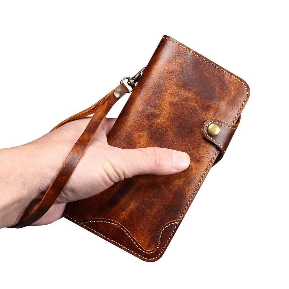 Casebuddy Real Leather iPhone 15 Pro Vintage Card Case