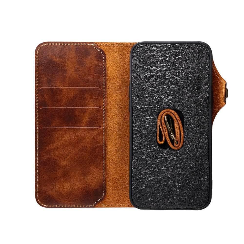 Casebuddy Real Leather iPhone 15 Pro Vintage Card Case