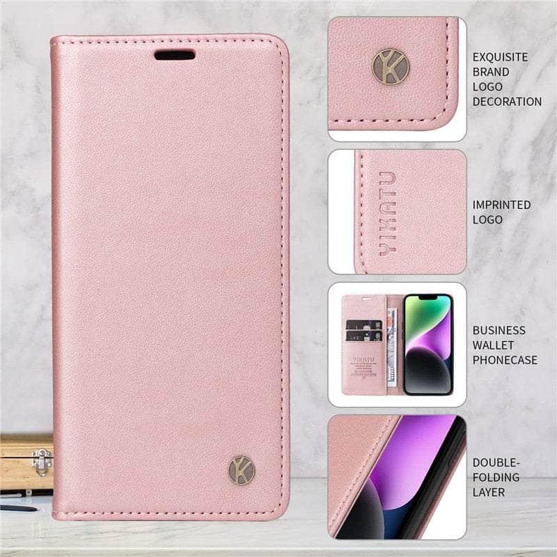 Casebuddy Rose Gold / for Galaxy A54 5G Samsung Galaxy A54 Flip Vegan Leather Case