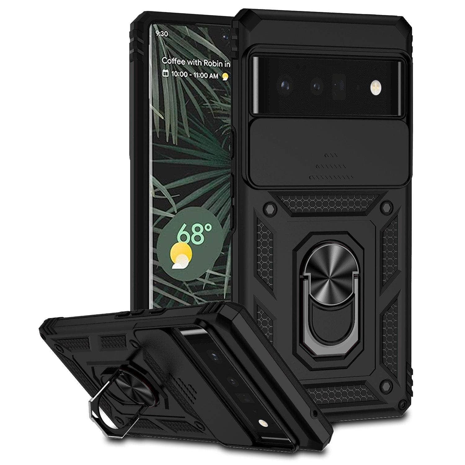 Casebuddy Black / For Pixel 8 Pro Slide Metal Ring Holder Google Pixel 8 Pro Case