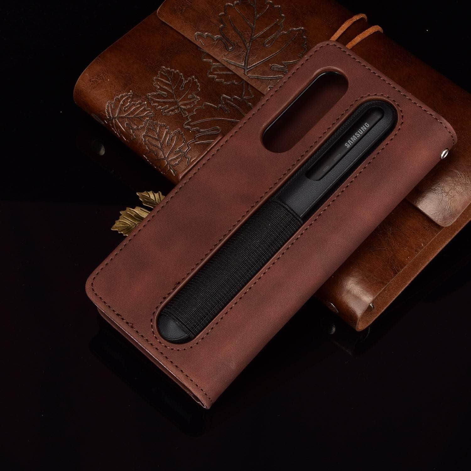 Casebuddy Vegan Leather Galaxy Z Fold 3 Pen Slot Case