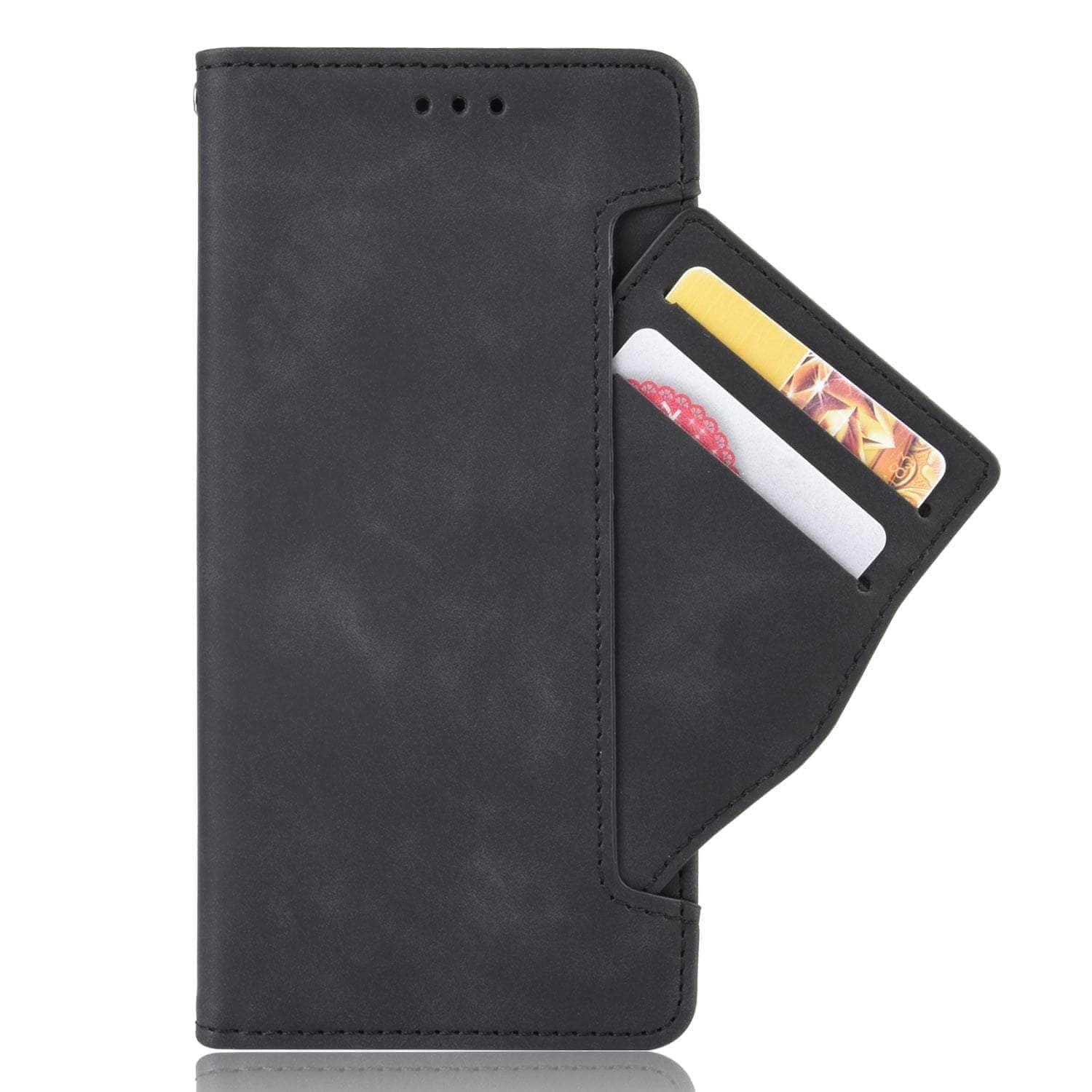 Casebuddy Black / Samsung Z Fold 3 Vegan Leather Galaxy Z Fold 3 Pen Slot Case