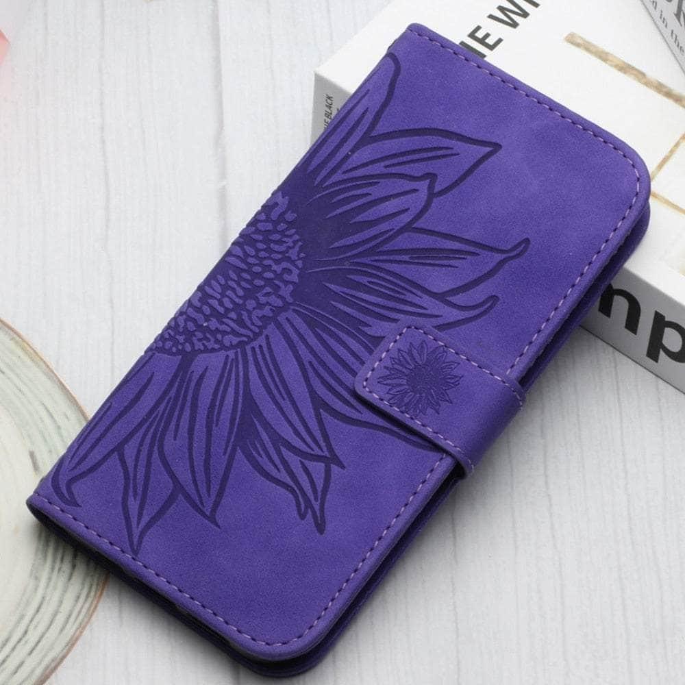 Casebuddy Dark purple / Samsung S23 FE Vegan Leather Wallet Flip Galaxy S23 FE Case