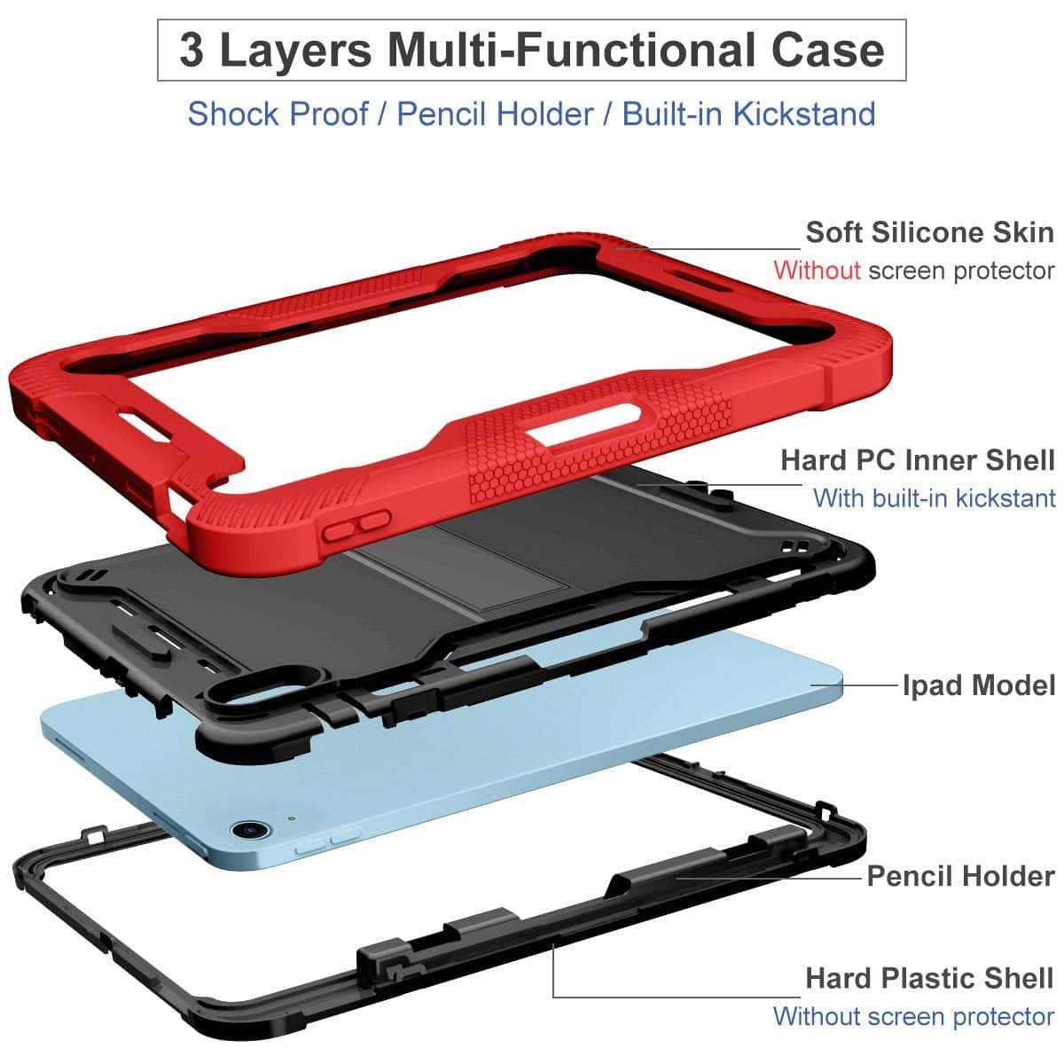 3 Layers Full Body Protective iPad 10 2022 Case