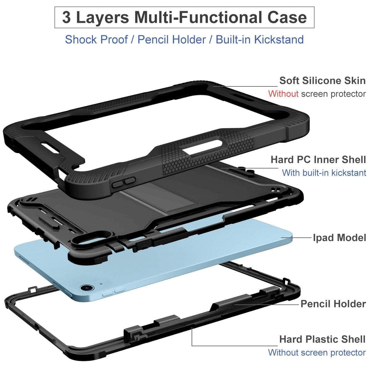3 Layers Full Body Protective iPad 10 2022 Case