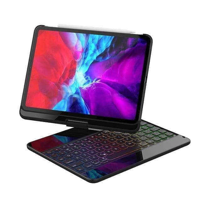 360 Rotatable Bluetooth Keyboard iPad Air 5 Pencil Holder Case