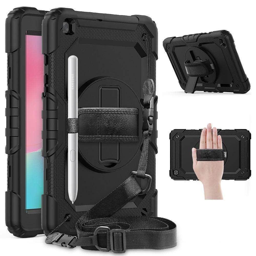 360 Rotation Hand Strap Kickstand Shockproof Silicone Tablet Case Galaxy Tab A 8 2019 T290 T295