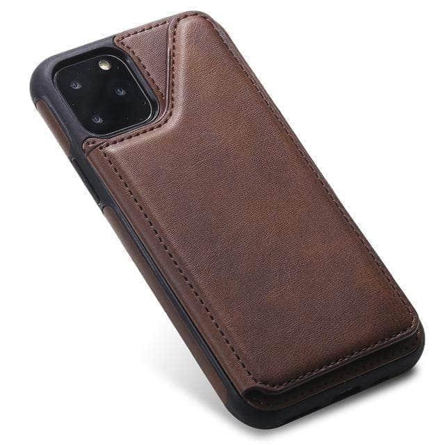 Card Holder Case Apple iPhone 11 Pro Max Luxury Leather Cover Anti-knock Business Style Fashion