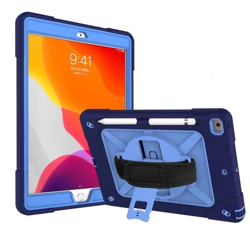 CaseBuddy Casebuddy Conelz iPad 10.2 2019/2020 (iPad 7/8) Heavy Duty Rugged Shockproof 360 Rotatable Kickstand Hand Strap Case