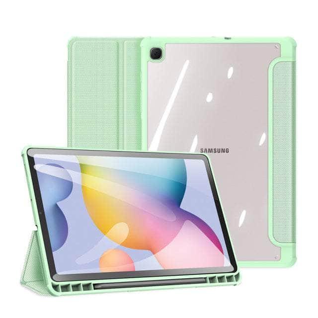 CaseBuddy Australia Casebuddy green / TAB S8 Ultra DUX DUCIS Galaxy Tab S8 Ultra X906 Leather Series Smart Sleep Wake Pencil Holder Case