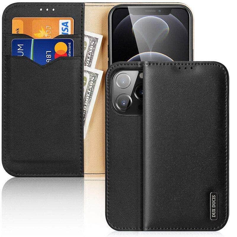 CaseBuddy Australia Casebuddy Dux Ducis Genuine Leather iPhone 13 Mini Wallet Case