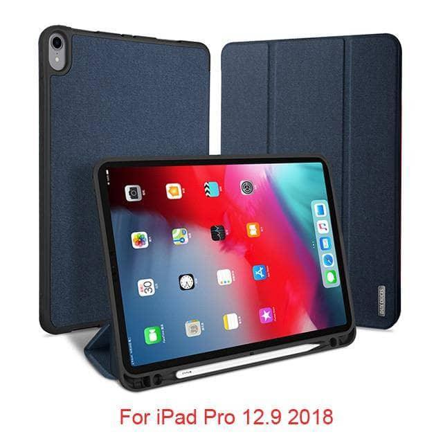 DUX DUCIS Smart Leather Look iPad Pro 12.9 2018 Stand Cover with Pencil Holder Coque - CaseBuddy