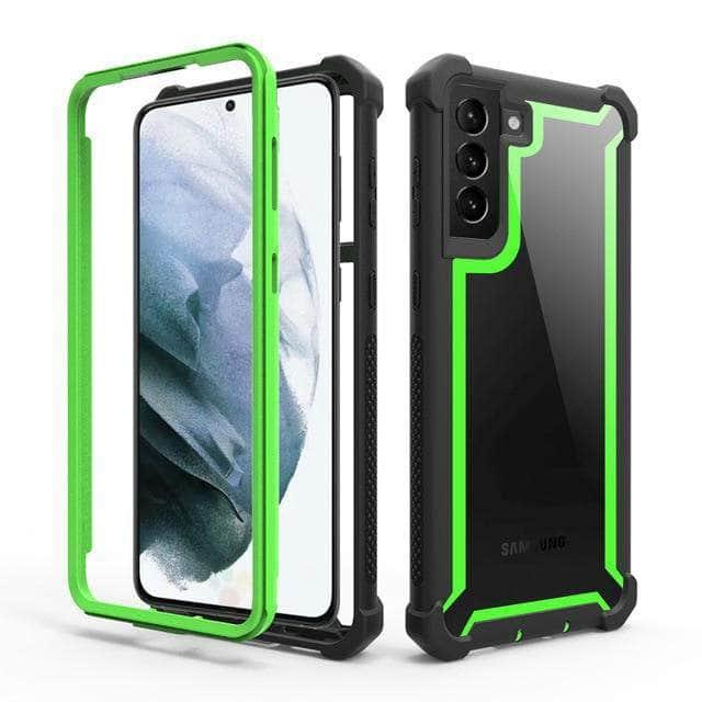 CaseBuddy Australia Casebuddy For Galaxy S21 Ultra / Green Phone Case Galaxy Protection PC+TPU Clear Case Shockproof Sturdy