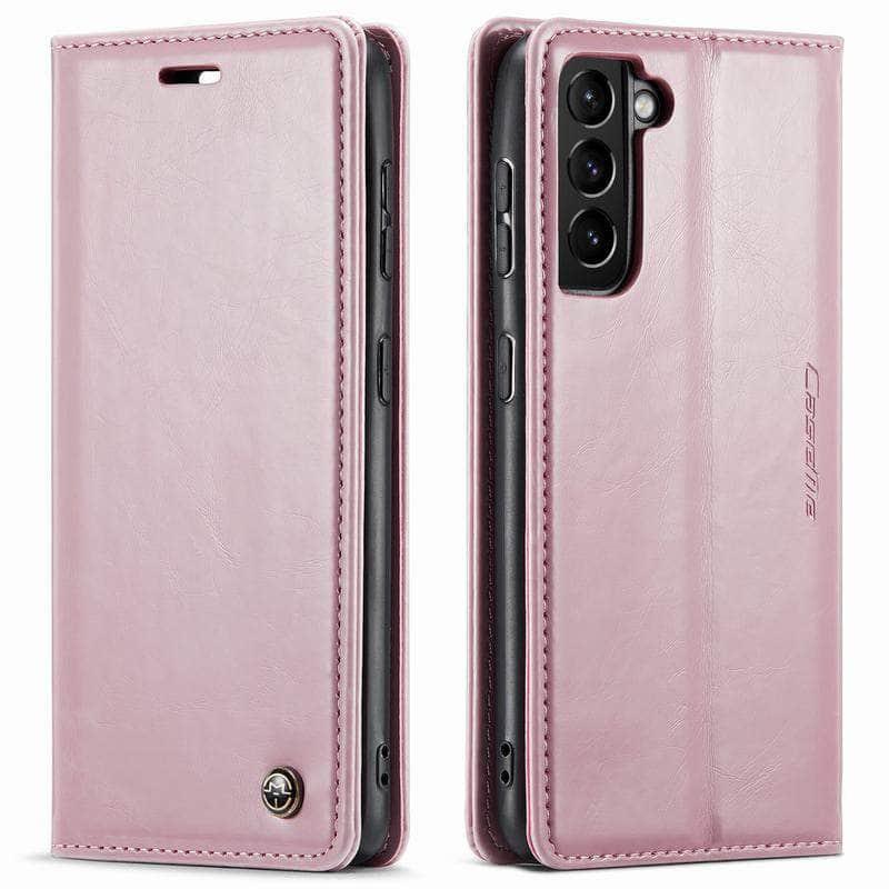 Casebuddy Pink / S23 Galaxy S23 Leather Flip Wallet Case