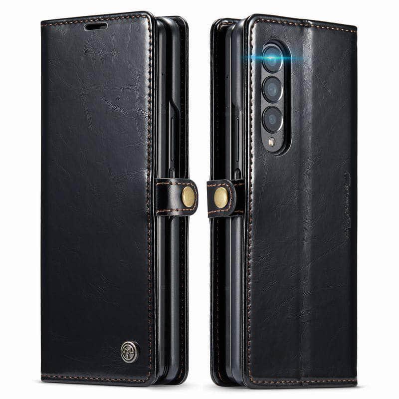 Casebuddy Black / S23 Galaxy S23 Leather Flip Wallet Case