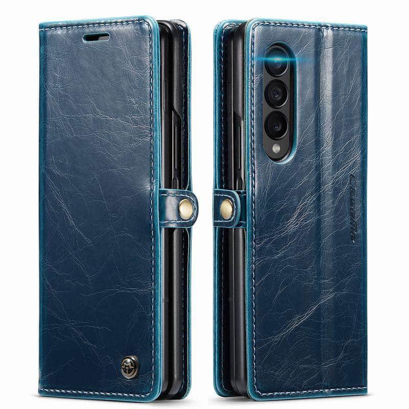 Casebuddy Blue / S23 Galaxy S23 Leather Flip Wallet Case