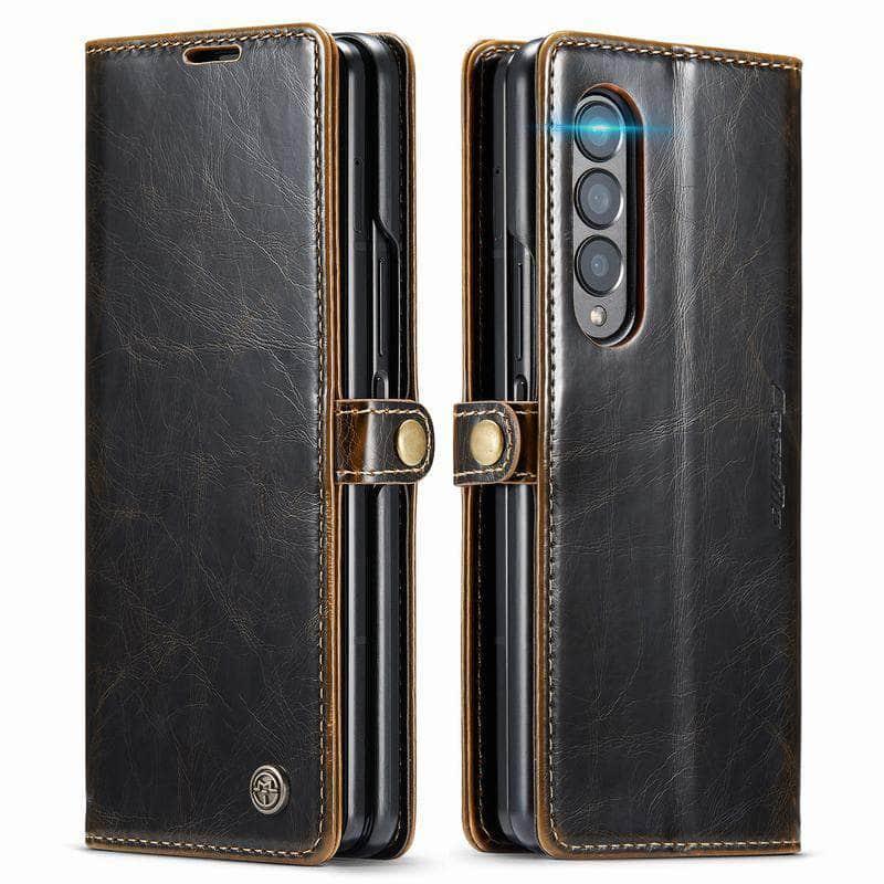 Casebuddy Brown / S23 Galaxy S23 Leather Flip Wallet Case