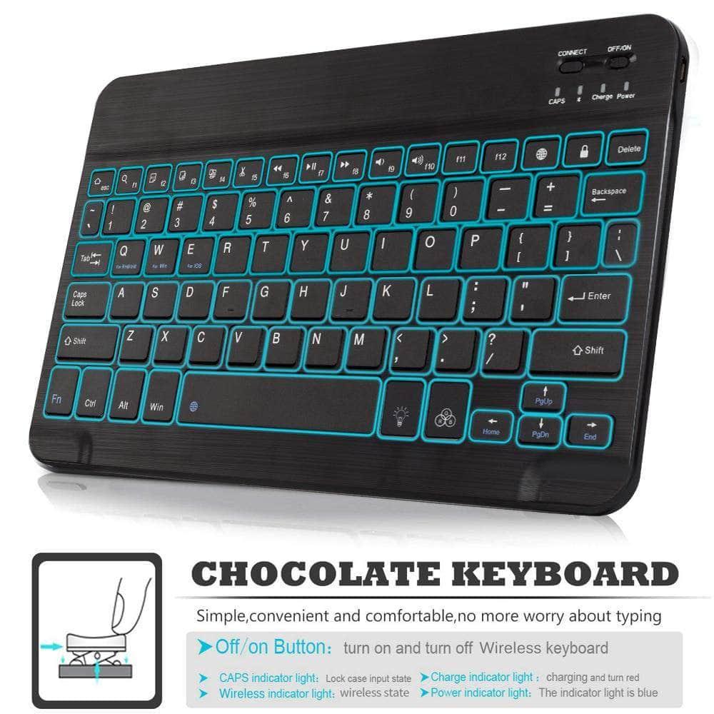 Galaxy Tab S6 10.5 T865 T860 7 Color Backlit Bluetooth Keyboard  Flip Stand Case - CaseBuddy