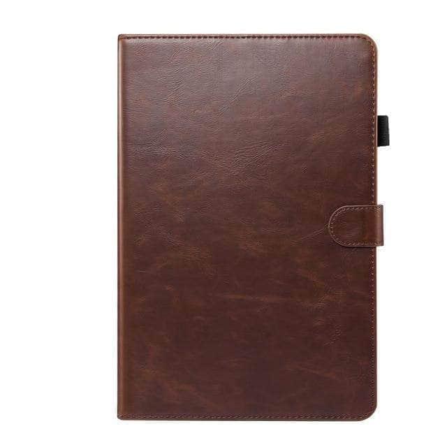 CaseBuddy Australia Casebuddy Dark Brown Galaxy Tab S6 Lite 10.4 P610 P615 Premium PU Leather Stand with Pencil Holder