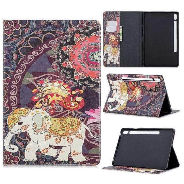 CaseBuddy Australia Casebuddy Flower Elephant Galaxy Tab S7 11 T870 T875 Slim Shockproof Stand Case