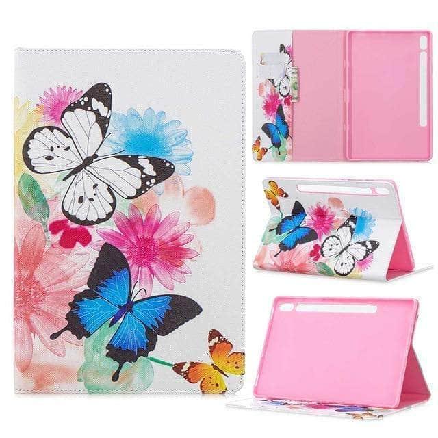 CaseBuddy Australia Casebuddy Two butterflies Galaxy Tab S7 11 T870 T875 Slim Shockproof Stand Case