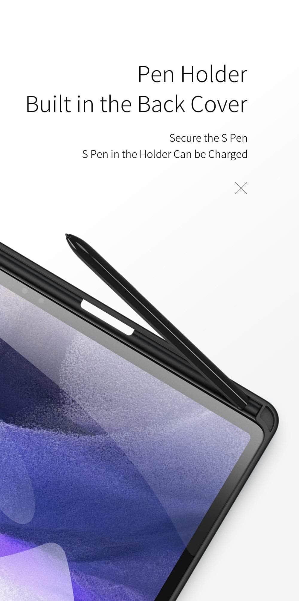 CaseBuddy Australia Casebuddy Galaxy Tab S7 Lite 12.4 T730 T735 Smart Sleep Wake Pencil Holder Stand