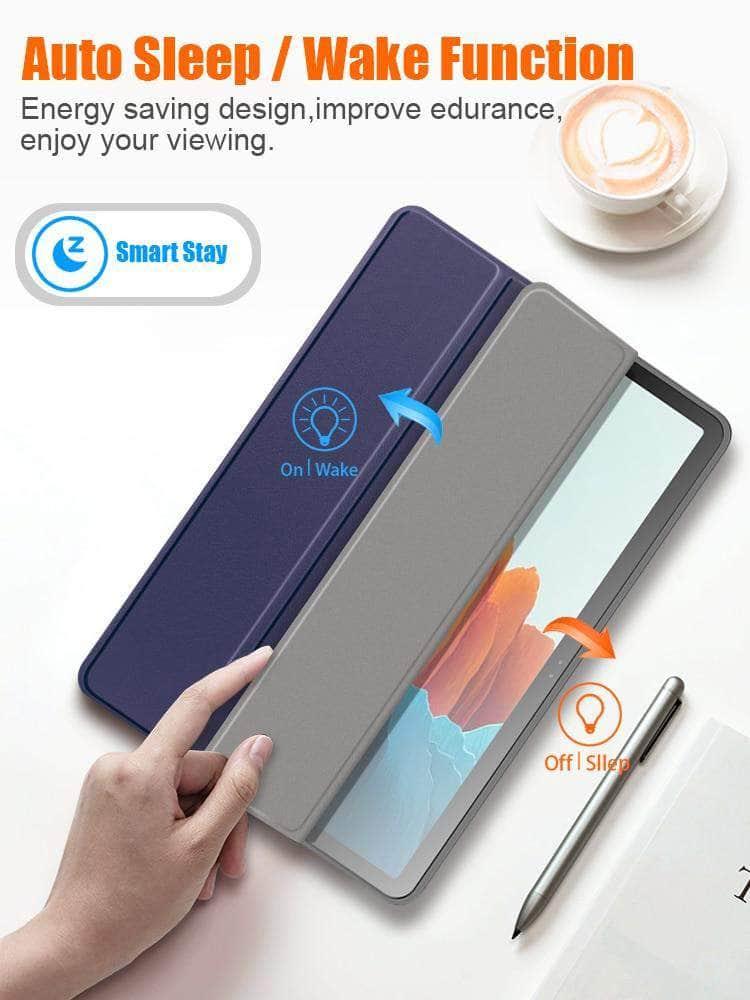 Galaxy Tab S7 T870 T875 Pencil Holder Soft TPU Back Shell Magnetic Smart Case - CaseBuddy