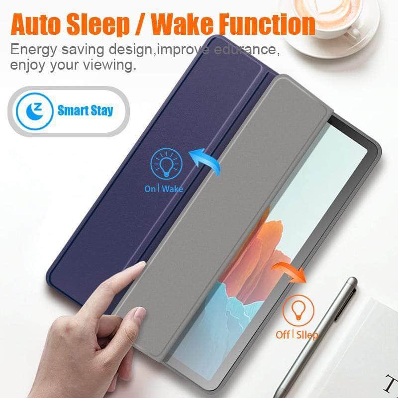 Galaxy Tab S7 T870 T875 Pencil Holder Soft TPU Back Shell Magnetic Smart Case - CaseBuddy