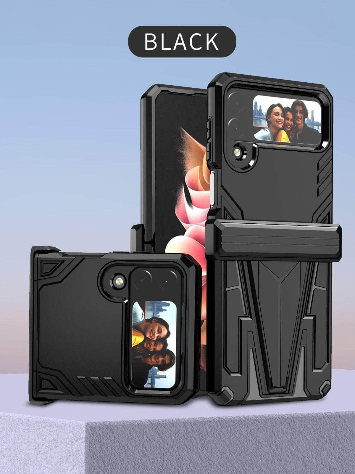 Casebuddy Black / For Galaxy Z Flip 3 Galaxy Z Flip 3 Armor Rugged Silicone Shockproof Case