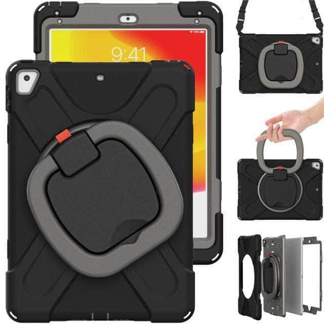 CaseBuddy Australia Casebuddy Black Gray / IPad 7th 8th 10.2 Heavy Duty Rugged iPad 7 & 8 Shockproof Cover
