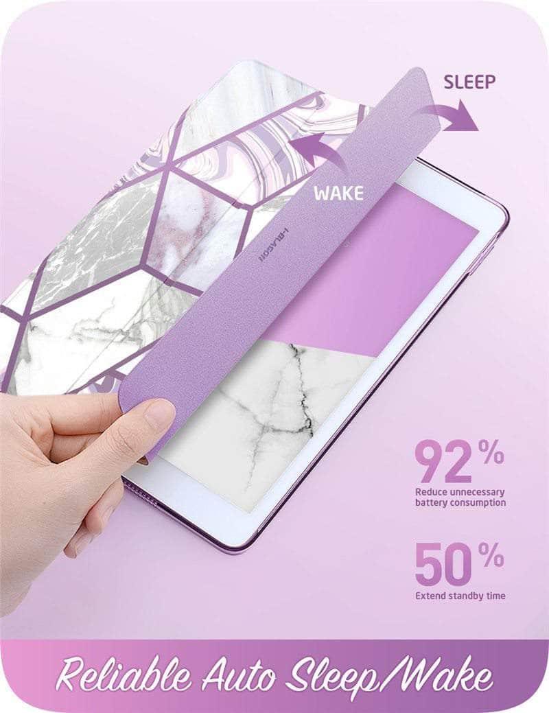 CaseBuddy Australia Casebuddy I-BLASON iPad 10.2 Cosmo Marble Trifold Stand Case