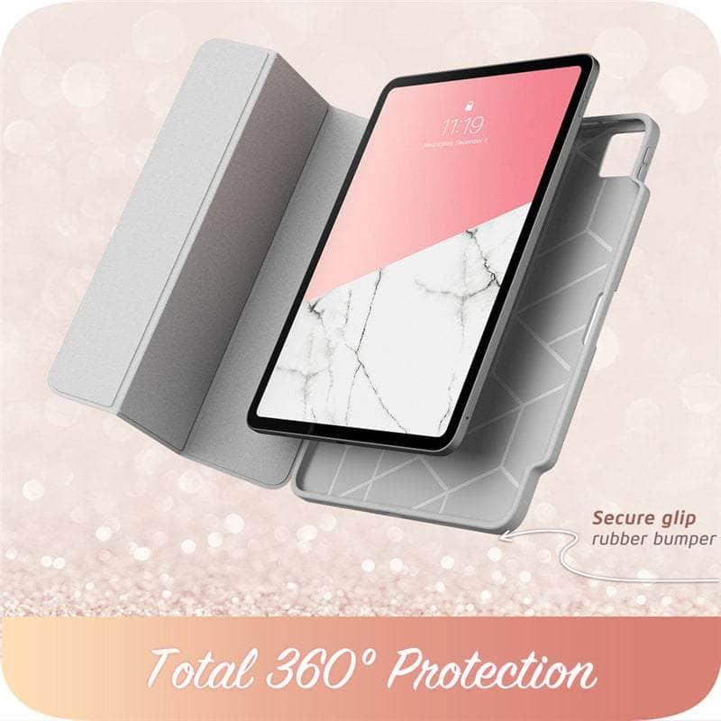 CaseBuddy Australia Casebuddy I-BLASON iPad Pro 12.9 Case (2020) Cosmo Full-Body Trifold Stand Marble Case