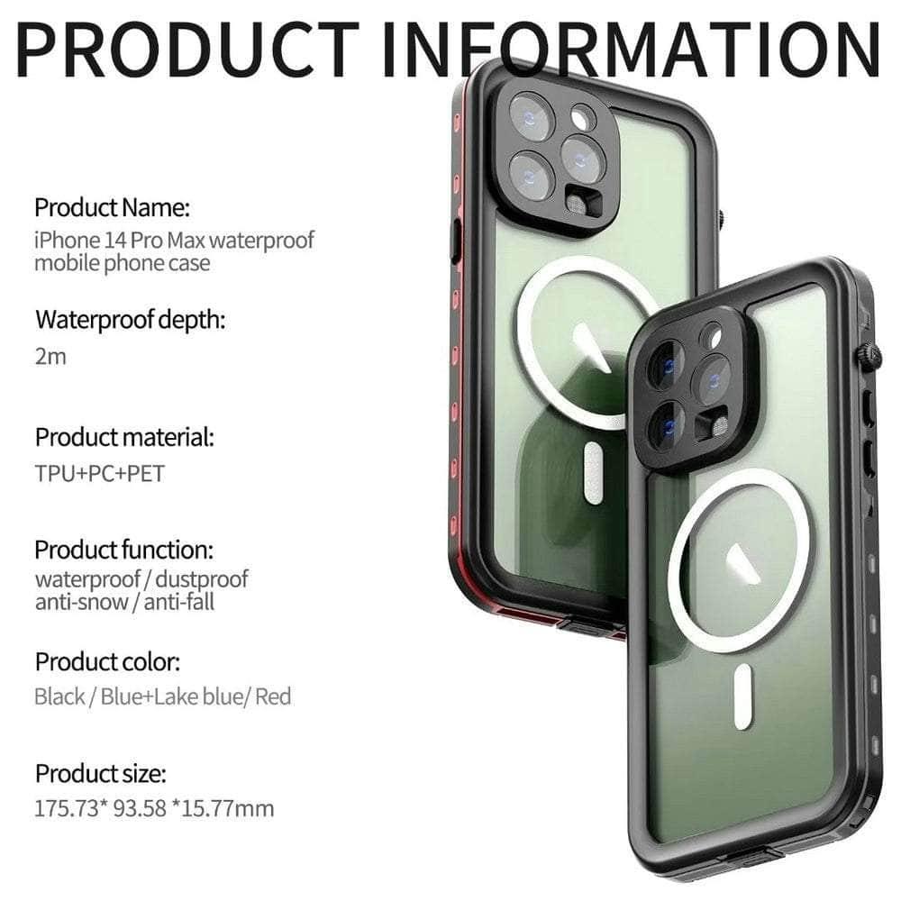 Casebuddy IP68 WaterProof iPhone 14 Diving MagSafe Case