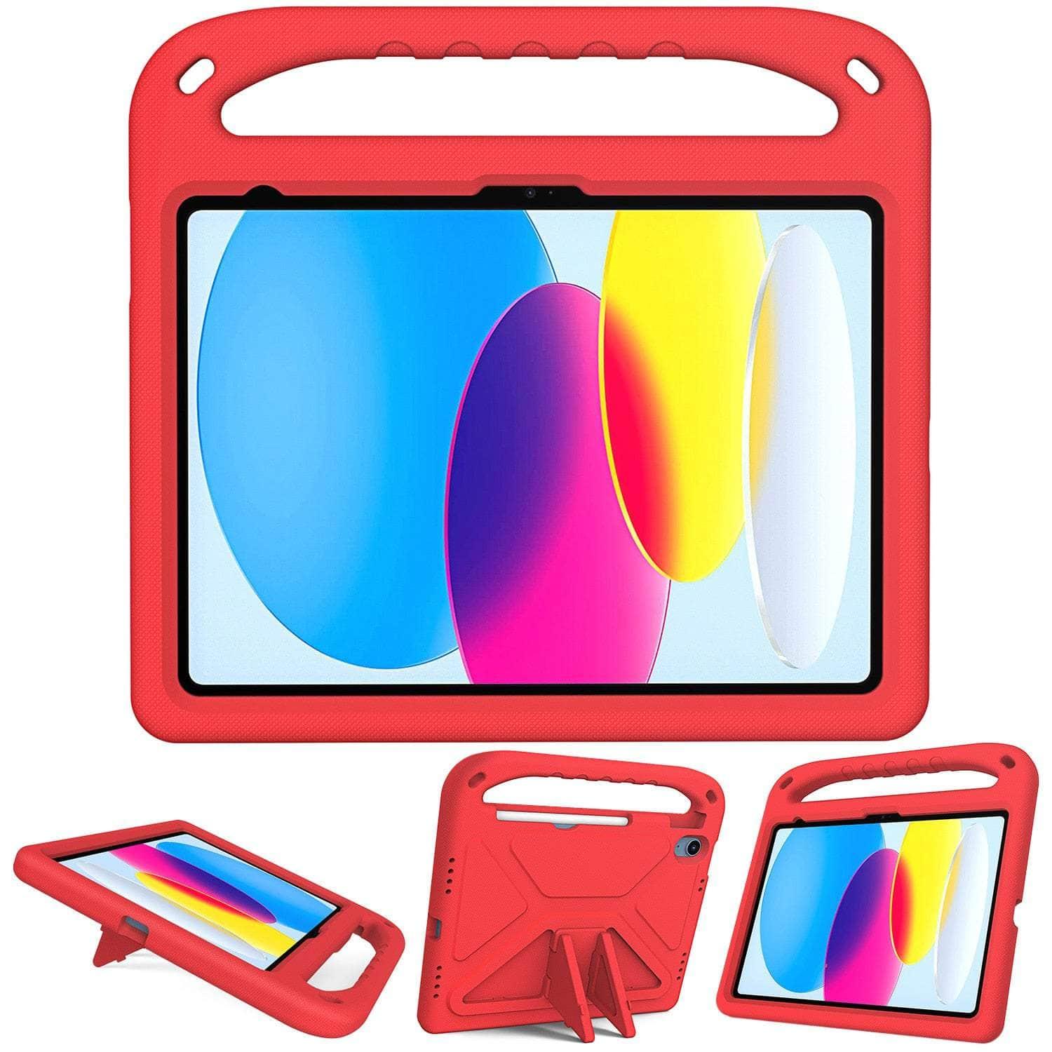 Casebuddy Red / iPad 10th 10.9 inch iPad 10 2022 Shockproof Pencil Holder Kids Case