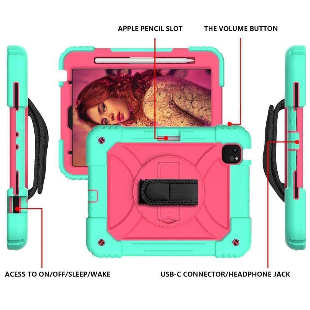 CaseBuddy Australia Casebuddy iPad Air 4 10.9 Case 2020 Hybrid 3 Layers Armor Kids Shockproof Case