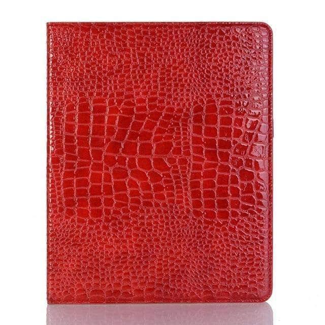 CaseBuddy Australia Casebuddy Red iPad Pro 12.9 2020 Premium PU Leather Crocodile Pattern Smart Case