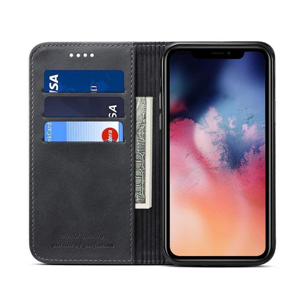 iPhone 11 Pro Max PU Leather Flip Stand Wallet Shockproof Case - CaseBuddy