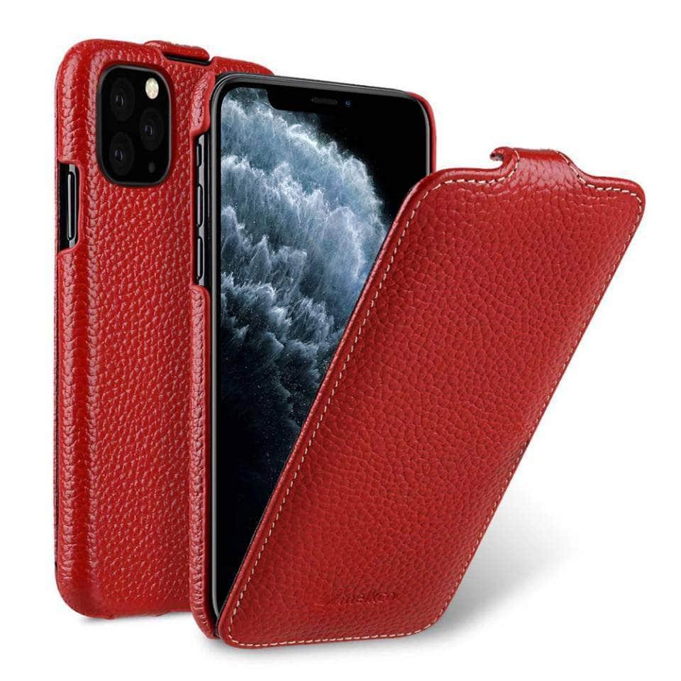 Casebuddy Red / iPhone 14 iPhone 14 Melkco Vertical Genuine Leather Case