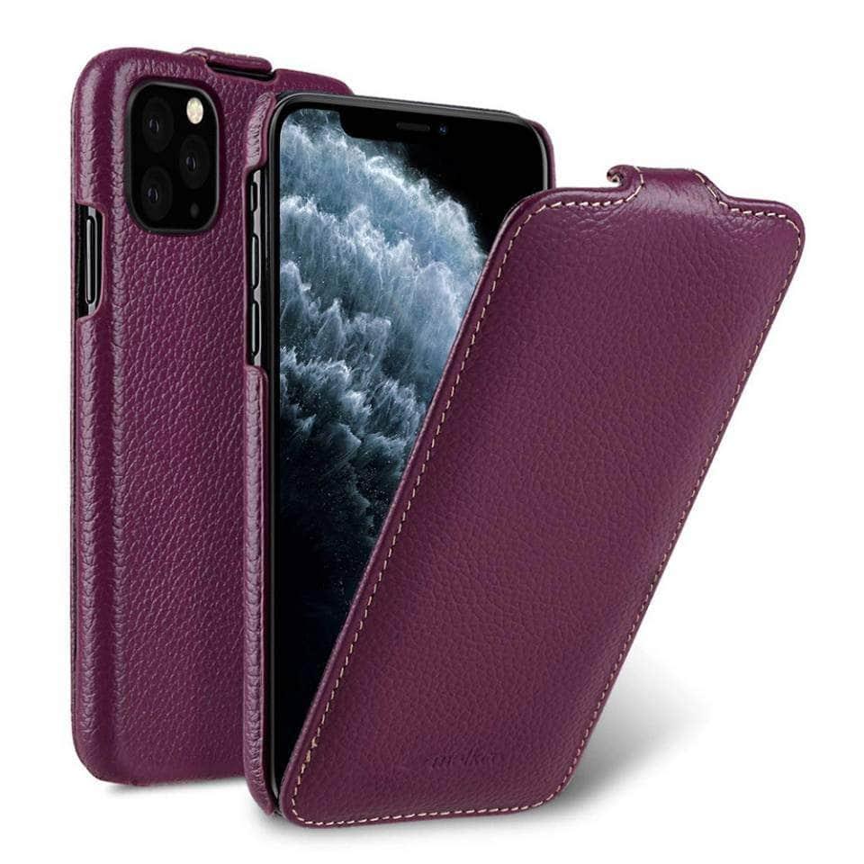 Casebuddy Purple / iPhone 14 iPhone 14 Melkco Vertical Genuine Leather Case
