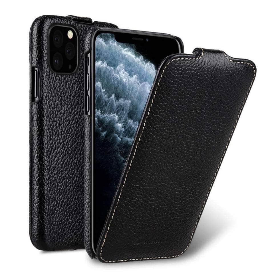 Casebuddy Black / iPhone 14 iPhone 14 Melkco Vertical Genuine Leather Case