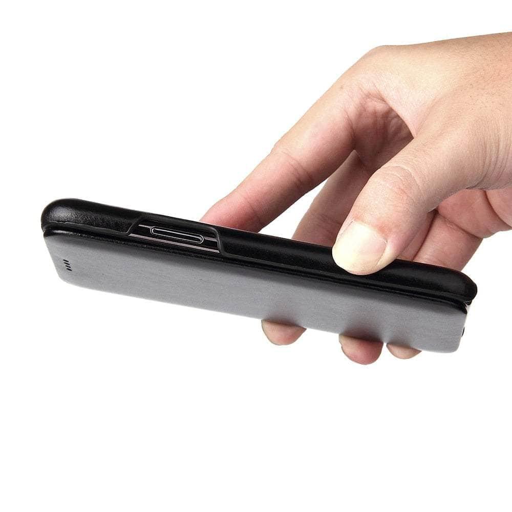 Casebuddy iPhone 14 Pro Genuine Leather Magnet Flip Case