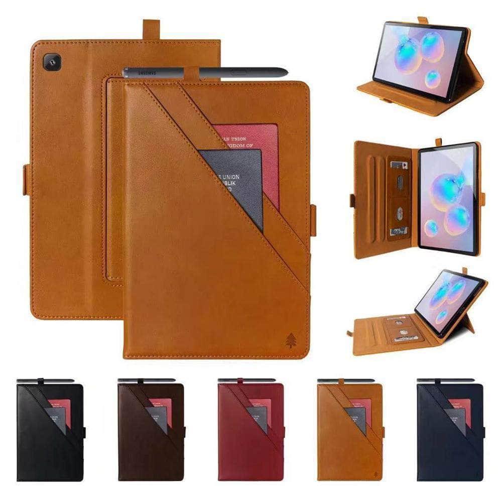 Leather Card Wallet Flip Galaxy Tab A7 10.4 T500 T505 Shockproof Stand Shell - CaseBuddy